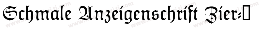 Schmale Anzeigenschrift Zier字体转换